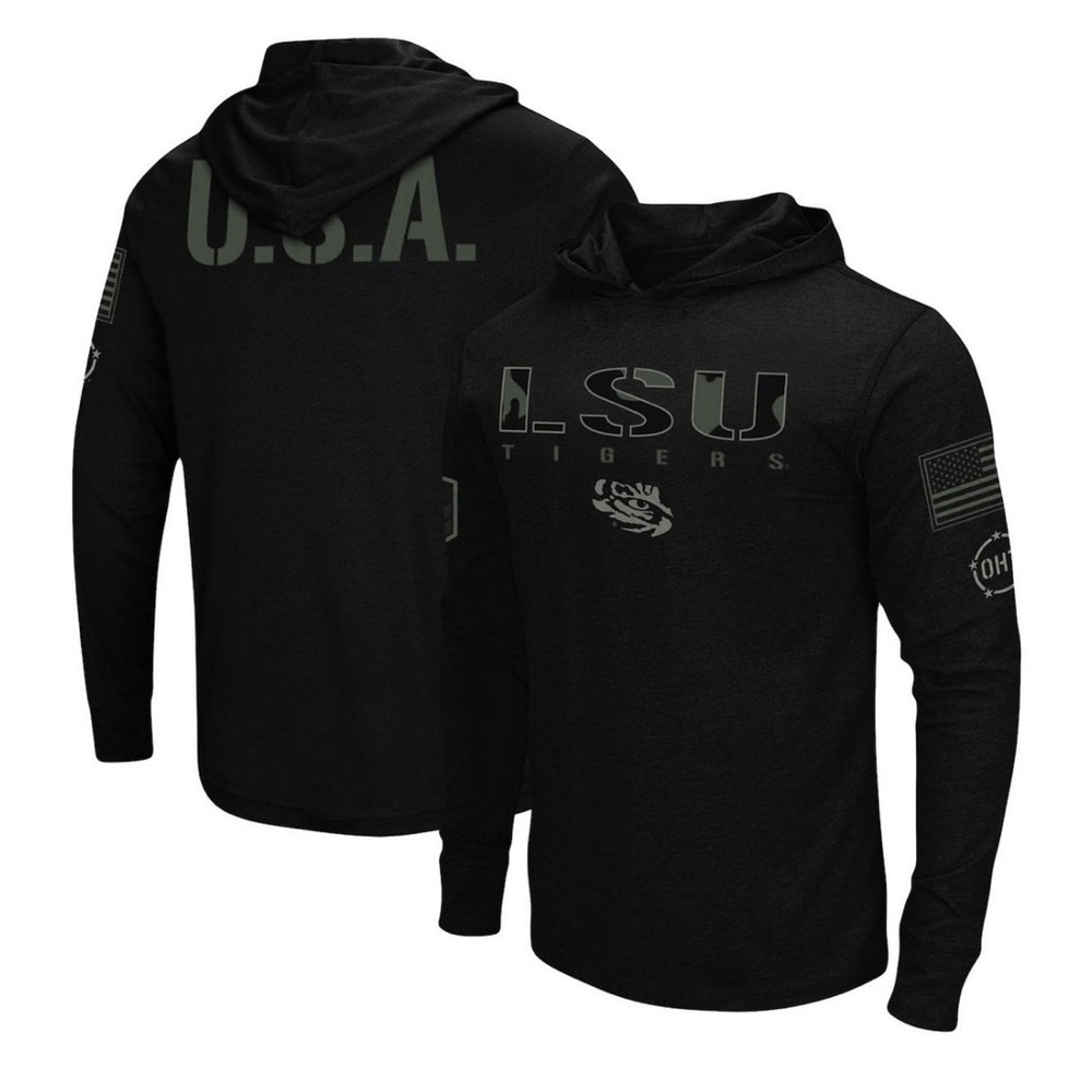 Colosseum - Men's LSU OHT Military-Inspired Appreciation Hoodie Long Sleeve NWT